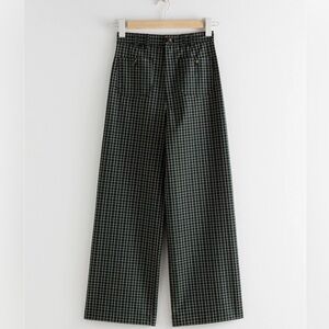 & Other Stories Green Plaid Trousers